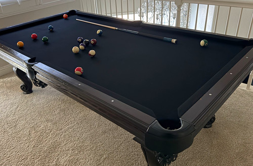Black felt italian pool table - pool,